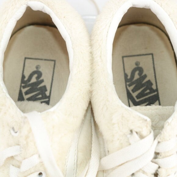 Vans Womens Old School Sneaker Size 8 White Sherpa Furry Lace Up Skate Shoe - Picture 11 of 12